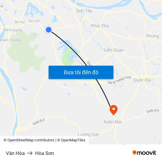 Vân Hòa to Hòa Sơn map