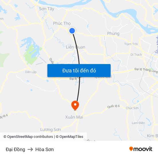 Đại Đồng to Hòa Sơn map