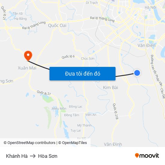 Khánh Hà to Hòa Sơn map