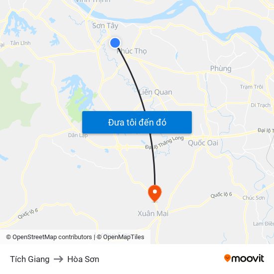 Tích Giang to Hòa Sơn map