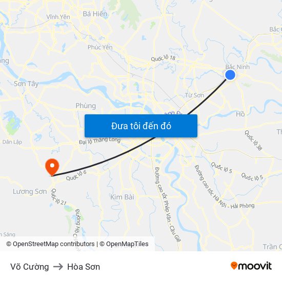 Võ Cường to Hòa Sơn map