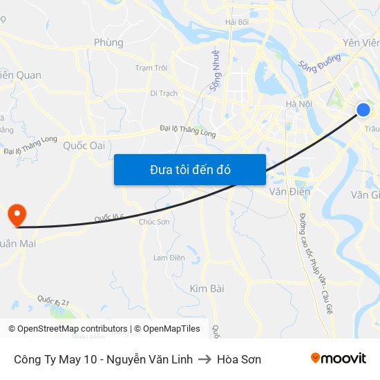 Công Ty May 10 - Nguyễn Văn Linh to Hòa Sơn map
