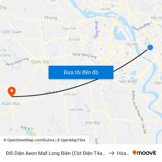 Đối Diện Aeon Mall Long Biên (Cột Điện T4a/2a-B Đường Cổ Linh) to Hòa Sơn map