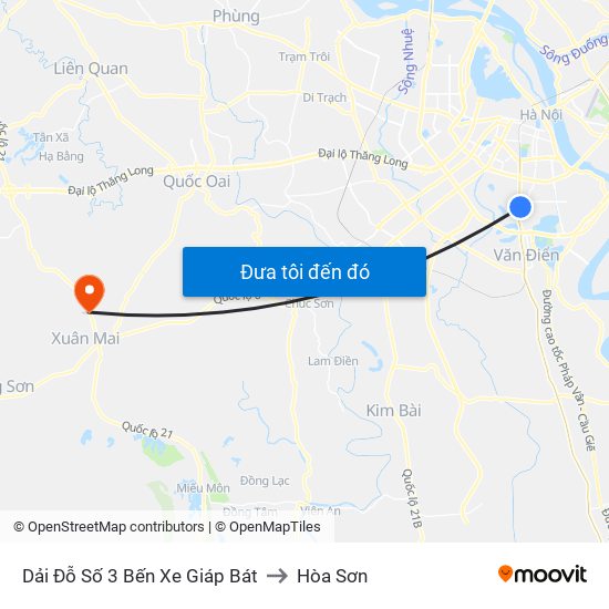 Dải Đỗ Số 3 Bến Xe Giáp Bát to Hòa Sơn map