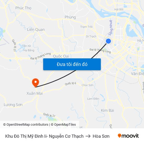 Khu Đô Thị Mỹ Đình Ii- Nguyễn Cơ Thạch to Hòa Sơn map