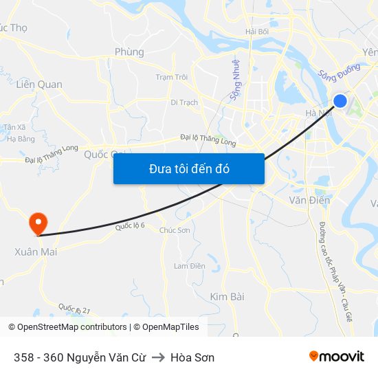 358 - 360 Nguyễn Văn Cừ to Hòa Sơn map