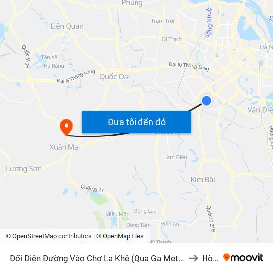 Đối Diện Đường Vào Chợ La Khê (Qua Ga Metro La Khê) - 405 Quang Trung (Hà Đông) to Hòa Sơn map