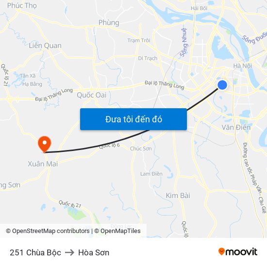 251 Chùa Bộc to Hòa Sơn map