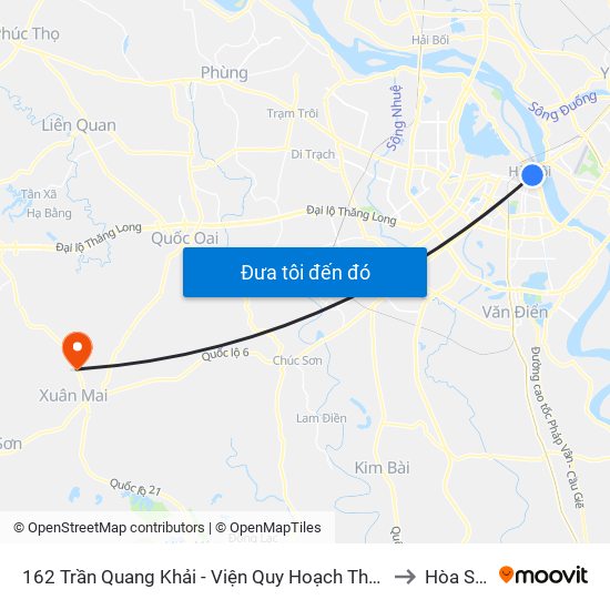 162 Trần Quang Khải - Viện Quy Hoạch Thủy Lợi to Hòa Sơn map