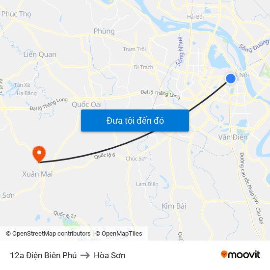 12a Điện Biên Phủ to Hòa Sơn map