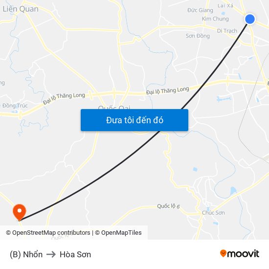 (B) Nhổn to Hòa Sơn map