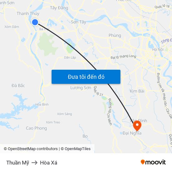 Thuần Mỹ to Hòa Xá map