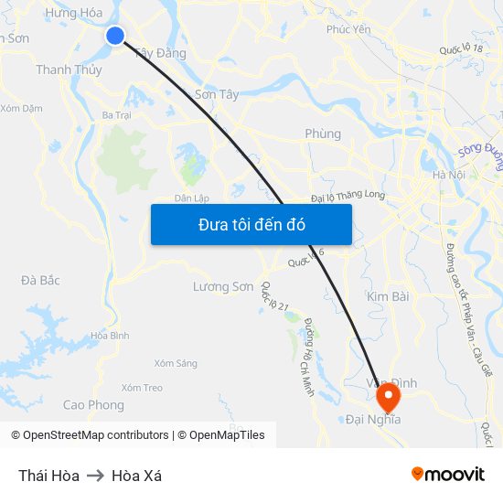 Thái Hòa to Hòa Xá map