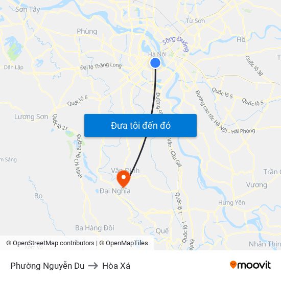 Phường Nguyễn Du to Hòa Xá map