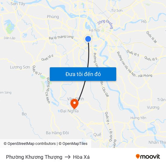 Phường Khương Thượng to Hòa Xá map