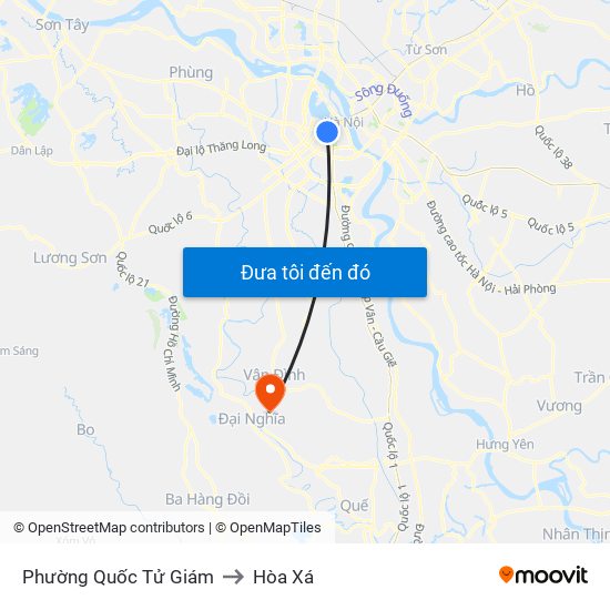 Phường Quốc Tử Giám to Hòa Xá map