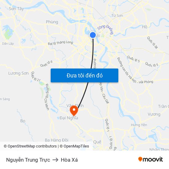 Nguyễn Trung Trực to Hòa Xá map