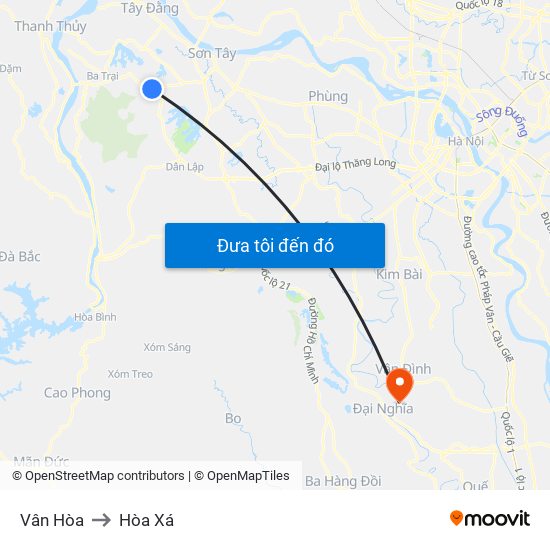 Vân Hòa to Hòa Xá map