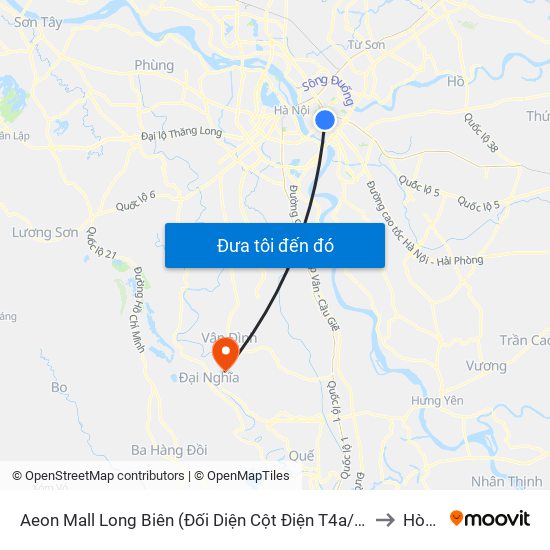 Aeon Mall Long Biên (Đối Diện Cột Điện T4a/2a-B Đường Cổ Linh) to Hòa Xá map