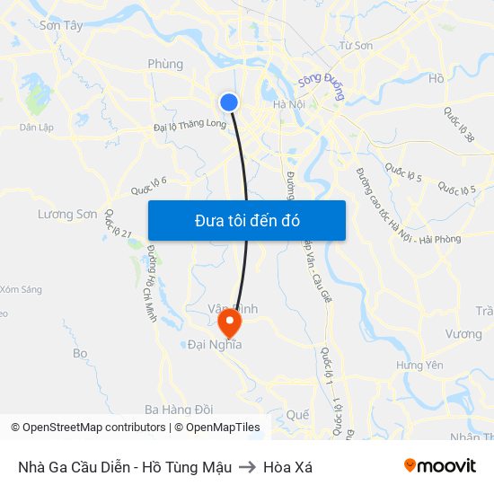Nhà Ga Cầu Diễn - Hồ Tùng Mậu to Hòa Xá map