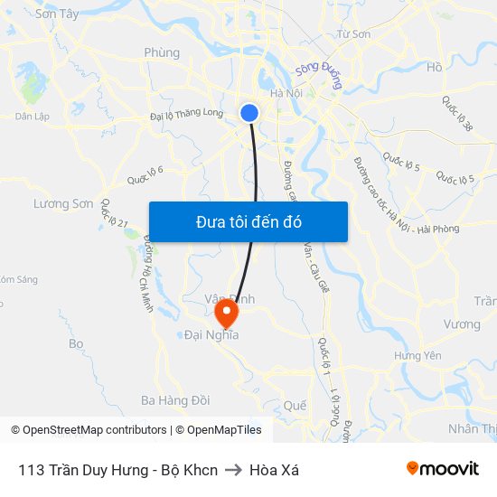 113 Trần Duy Hưng - Bộ Khcn to Hòa Xá map