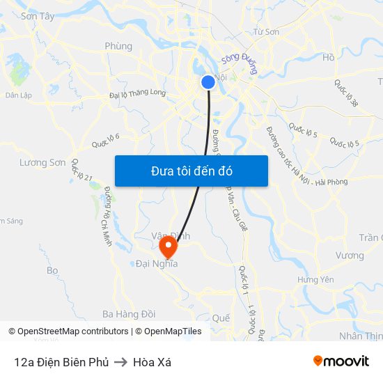 12a Điện Biên Phủ to Hòa Xá map