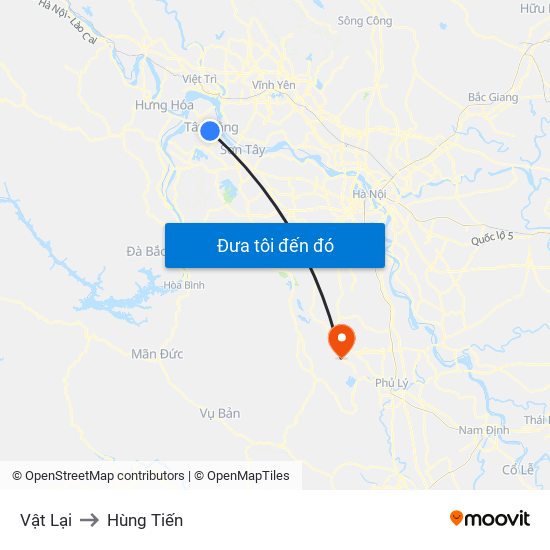 Vật Lại to Hùng Tiến map