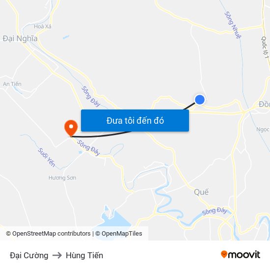 Đại Cường to Hùng Tiến map