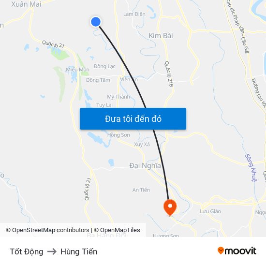 Tốt Động to Hùng Tiến map