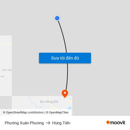 Phường Xuân Phương to Hùng Tiến map