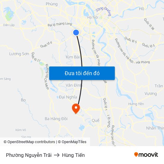 Phường Nguyễn Trãi to Hùng Tiến map
