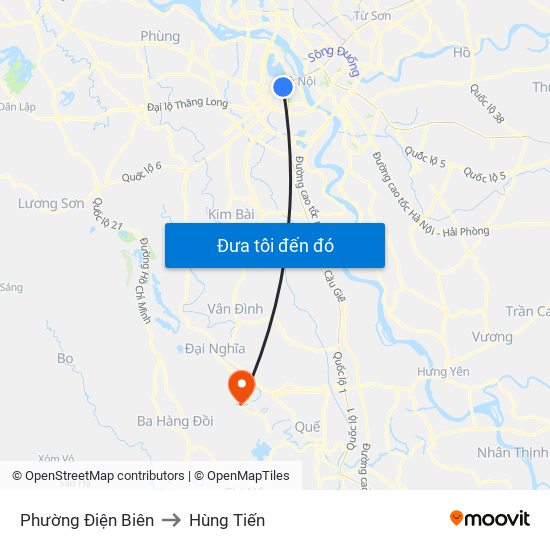 Phường Điện Biên to Hùng Tiến map