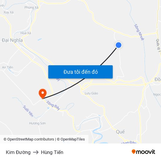 Kim Đường to Hùng Tiến map