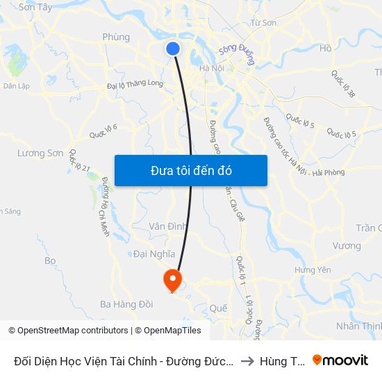 Đối Diện Học Viện Tài Chính - Đường Đức Thắng to Hùng Tiến map