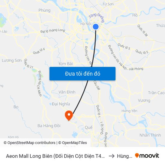 Aeon Mall Long Biên (Đối Diện Cột Điện T4a/2a-B Đường Cổ Linh) to Hùng Tiến map