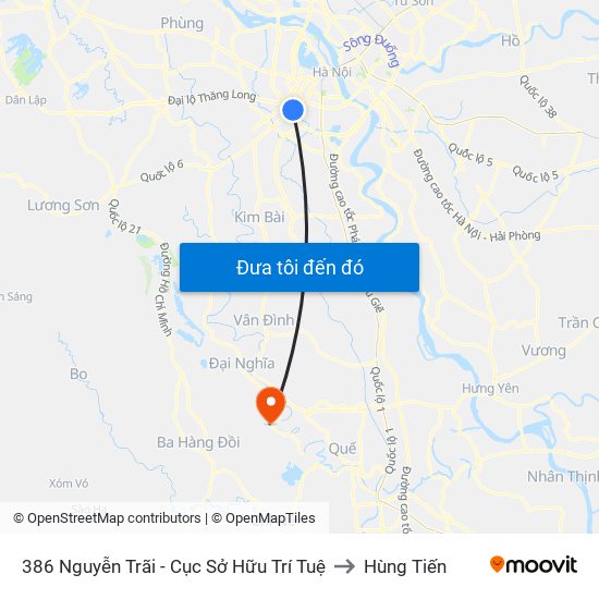 386 Nguyễn Trãi - Cục Sở Hữu Trí Tuệ to Hùng Tiến map