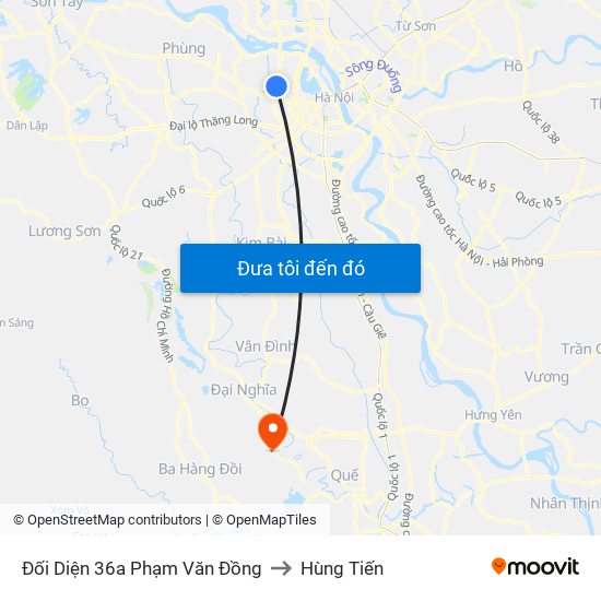 Đối Diện 36a Phạm Văn Đồng to Hùng Tiến map