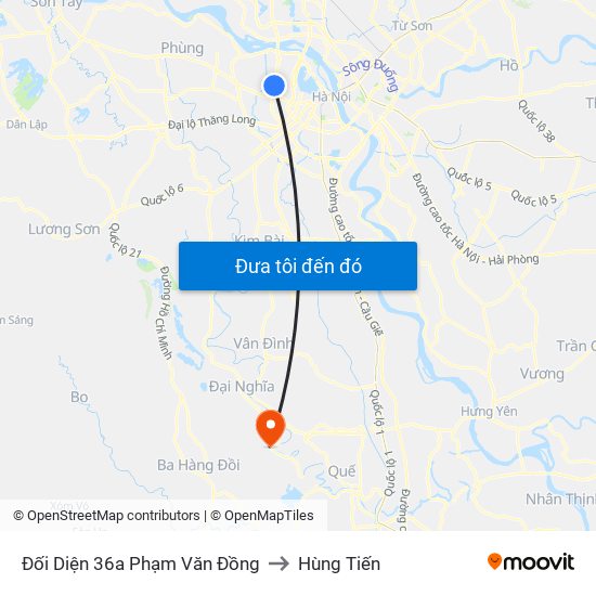 Chung Cư Greenstars- Phạm Văn Đồng to Hùng Tiến map