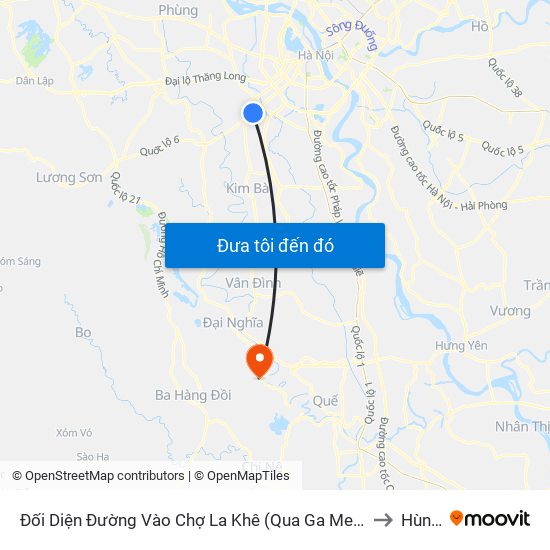 Đối Diện Đường Vào Chợ La Khê (Qua Ga Metro La Khê) - 405 Quang Trung (Hà Đông) to Hùng Tiến map