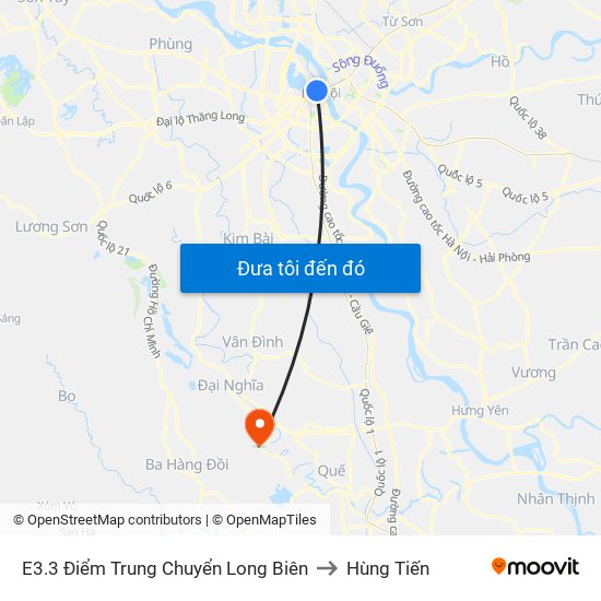 E3.3 Điểm Trung Chuyển Long Biên to Hùng Tiến map