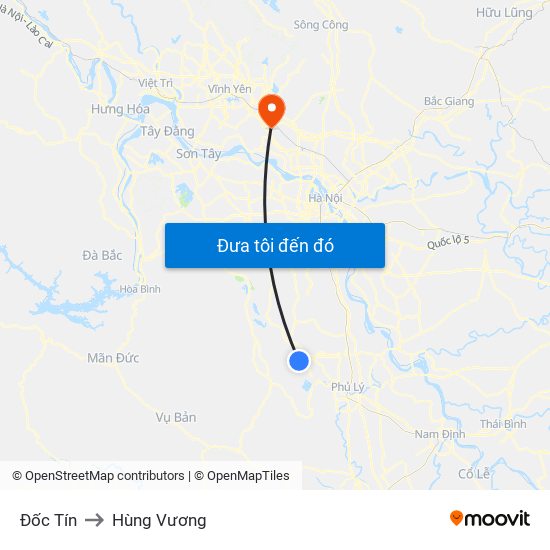 Đốc Tín to Hùng Vương map