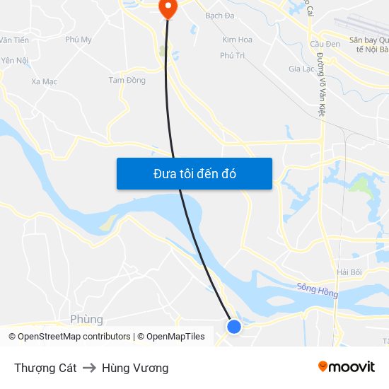 Thượng Cát to Hùng Vương map