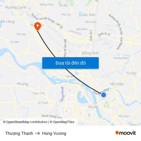 Thượng Thanh to Hùng Vương map