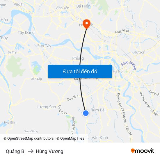 Quảng Bị to Hùng Vương map