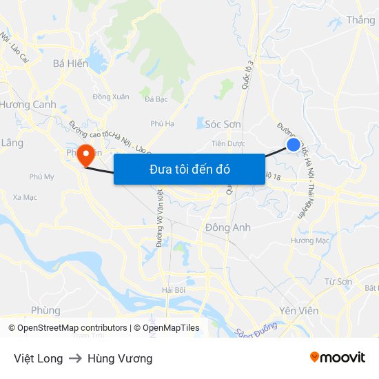 Việt Long to Hùng Vương map