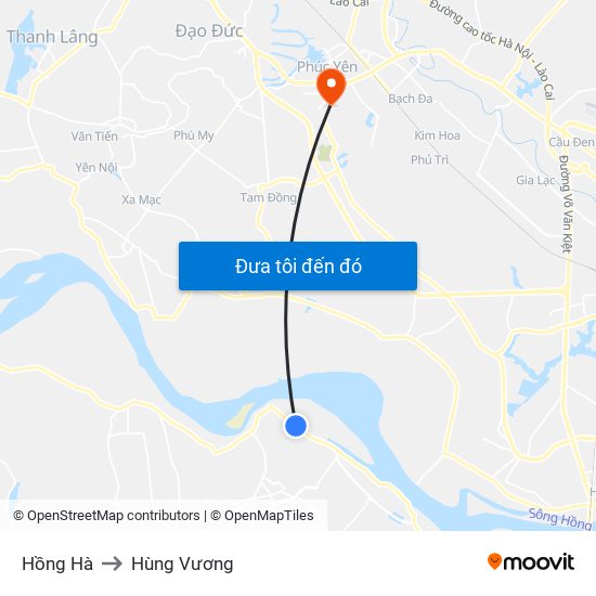 Hồng Hà to Hùng Vương map
