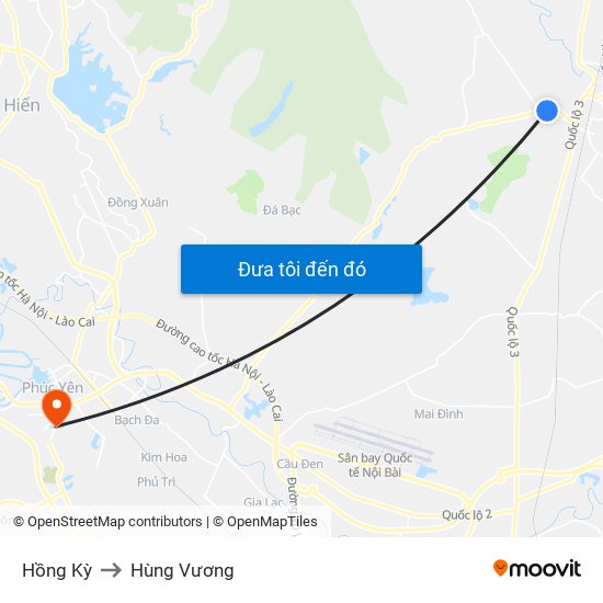 Hồng Kỳ to Hùng Vương map