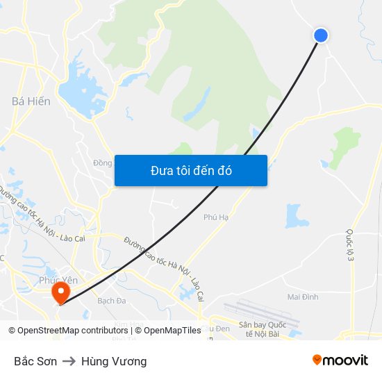 Bắc Sơn to Hùng Vương map