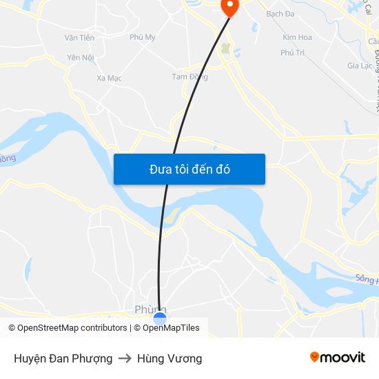 Huyện Đan Phượng to Hùng Vương map