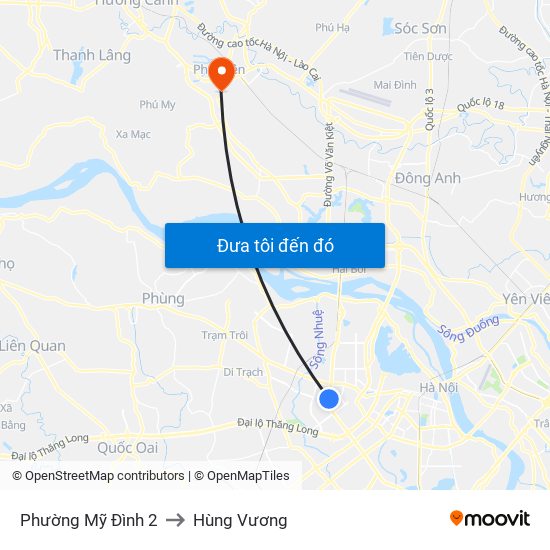 Phường Mỹ Đình 2 to Hùng Vương map